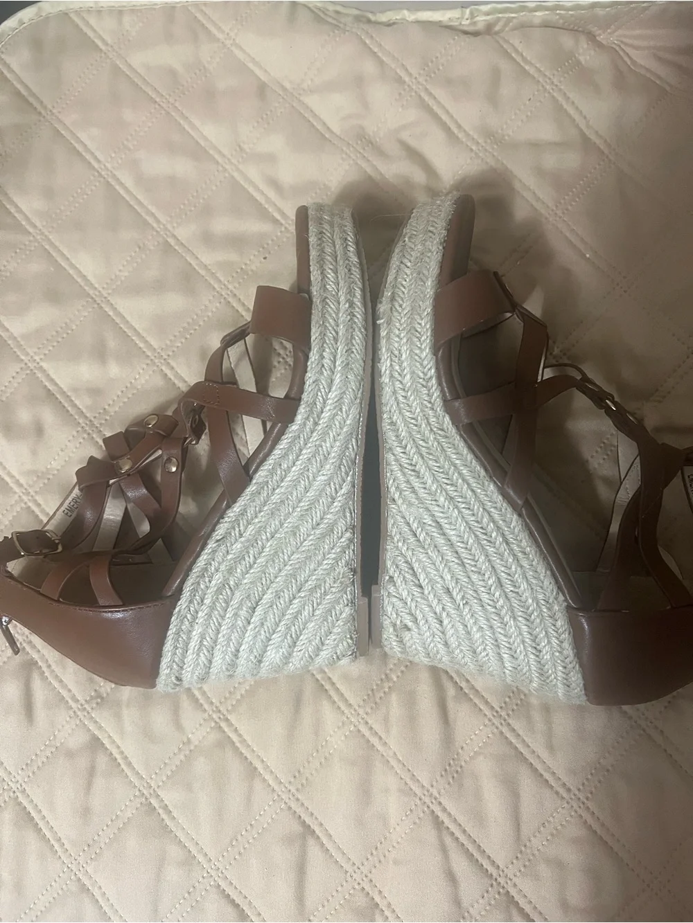 Refresh Emery Women’s Gladiator Brown Strappy Espadrille Wedge Sandals